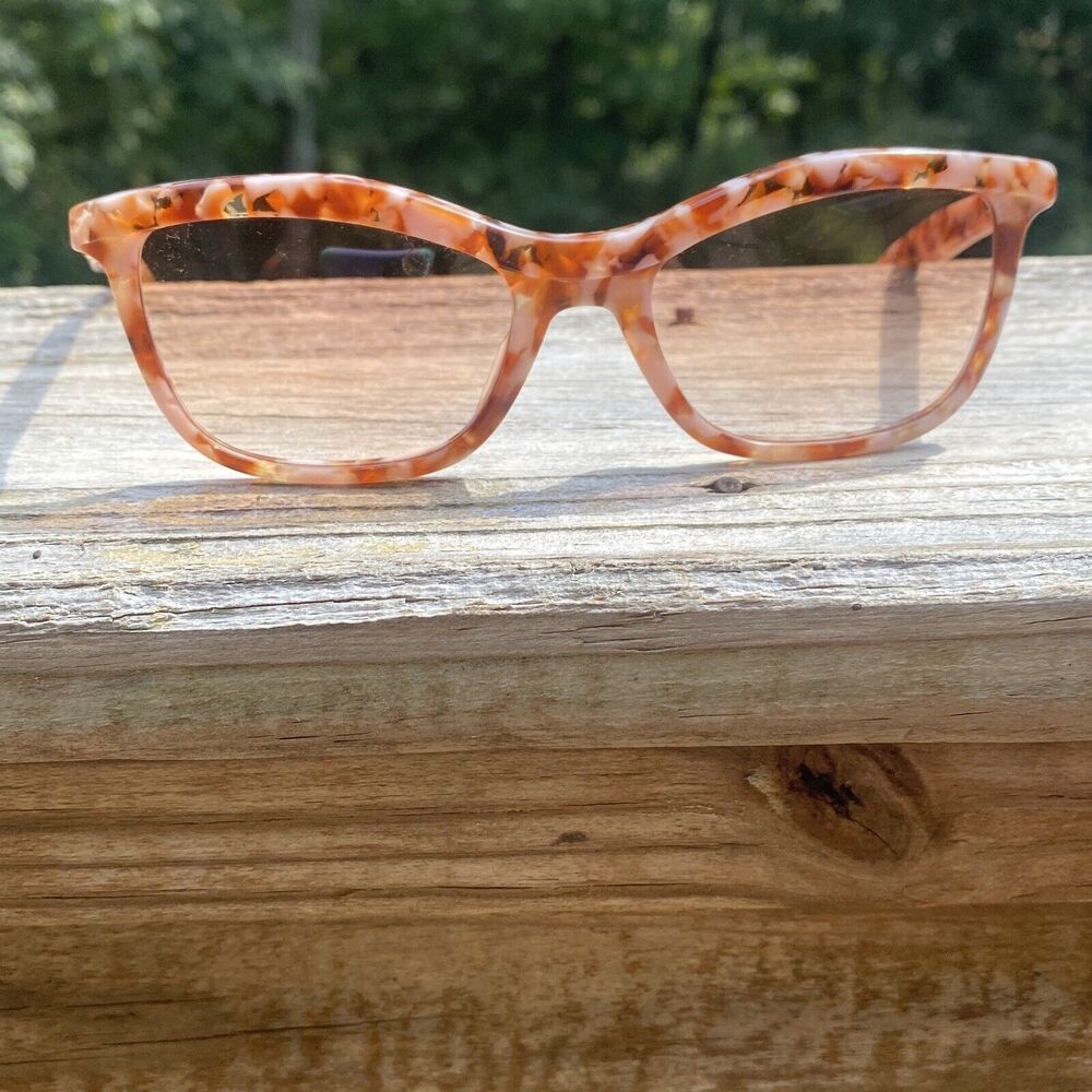 Prada Sunglasses Spotted Brown Pink Tortoise Shell Cat Eye VPR 17P Size 52-18 - Picture 2 of 14